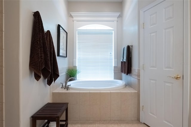 2026 Indian Sky Cir, Lakeland, FL 33813 - full bathroom with a garden tub, plenty of natural light, and tile patterned floors