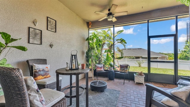1028 15th St NE, Winter Haven, FL 33881 - sunroom with a ceiling fan and lofted ceiling