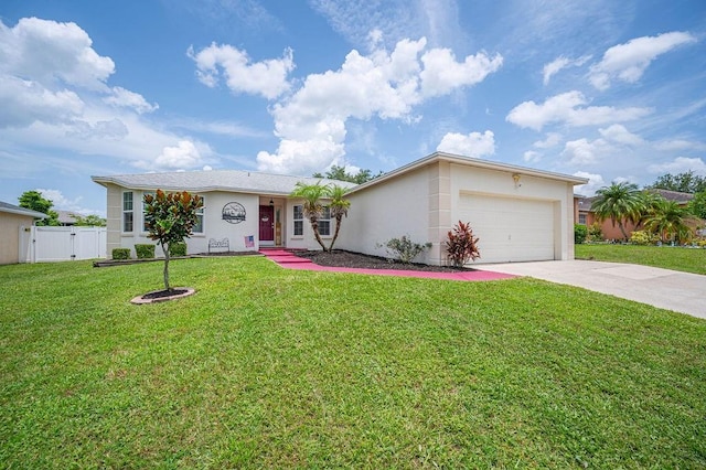 1420 Meadows Pond Dr, Bartow, FL 33830 - ranch-style house with stucco siding, driveway, a garage, and a gate