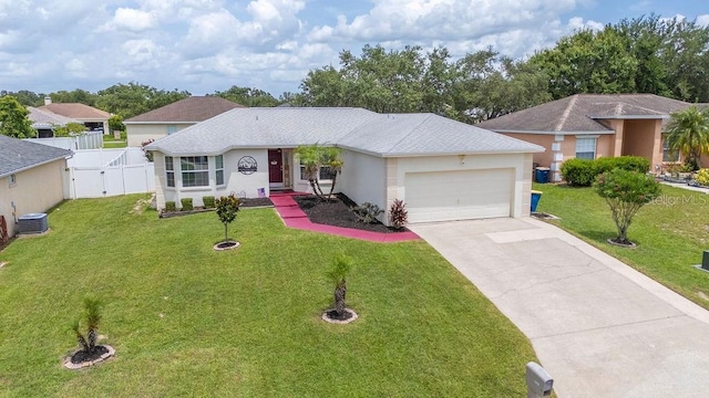 1420 Meadows Pond Dr, Bartow, FL 33830 - single story home with an attached garage, concrete driveway, stucco siding, and a gate