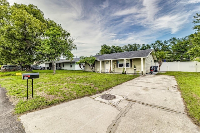 2443 Delrose Dr E, Lakeland, FL 33805 - ranch-style house with concrete driveway and a porch