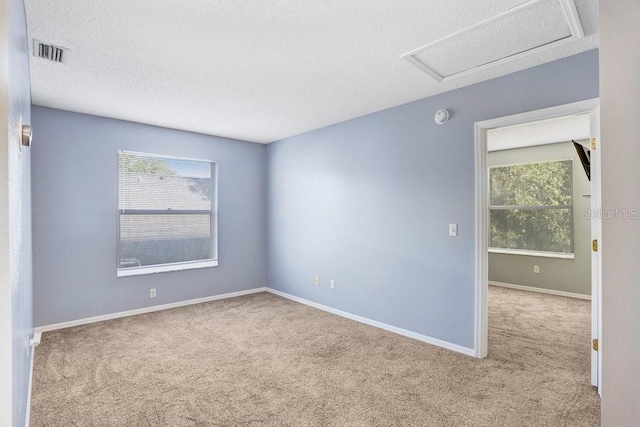 8818 Tottenham Way, Kissimmee, FL 34747 - spare room with attic access, carpet, healthy amount of natural light, a smoke detector, and a textured ceiling
