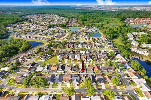 8818 Tottenham Way, Kissimmee, FL 34747 - aerial overview of property's location featuring a nearby body of water and nearby suburban area