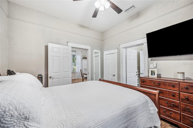213 Cannon St, Lakeland, FL 33803 - bedroom featuring wood finished floors and ceiling fan