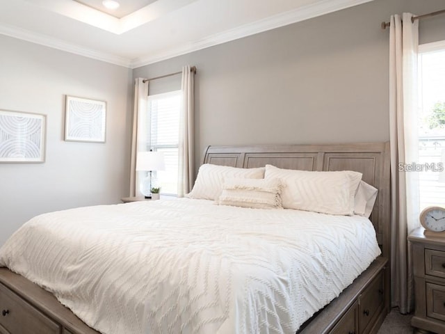 1449 Fleur Dr, Davenport, FL 33837 - bedroom with ornamental molding, a tray ceiling, and recessed lighting