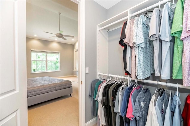 3608 54th Dr W Unit 202, Bradenton, FL 34210 - walk in closet with carpet flooring and ceiling fan