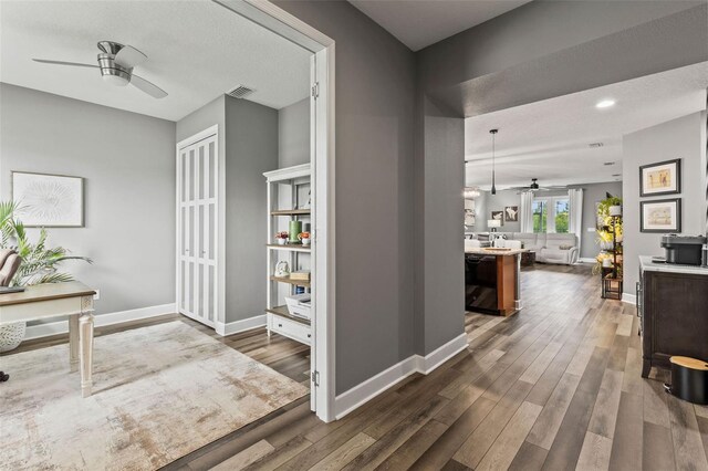 180 Azure Mist Way, Daytona Beach, FL 32124 - corridor featuring dark wood-style flooring, an office area, and recessed lighting