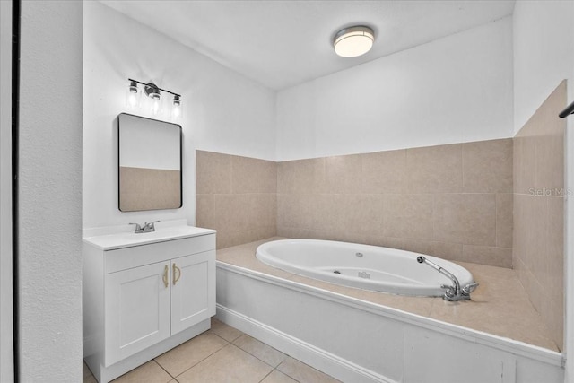 405 S 7th Ave, Bartow, FL 33830 - full bath featuring vanity, a tub with jets, and tile patterned floors