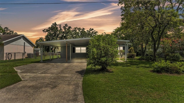 640 Forrest Dr, Bartow, FL 33830 - view of front of home featuring concrete driveway and a carport