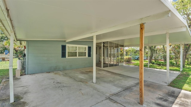 640 Forrest Dr, Bartow, FL 33830 - view of patio with an attached carport and ceiling fan