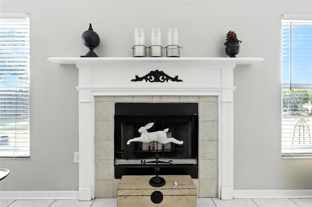 6410 Beechnut Dr, Lakeland, FL 33813 - detailed view of baseboards and a fireplace