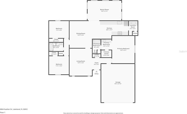 3854 Feather Dr, Lakeland, FL 33812 - view of property floor plan