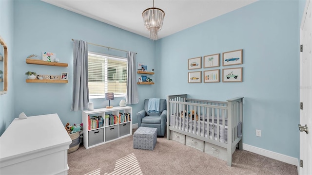 11825 Frost Aster Dr, Riverview, FL 33579 - carpeted bedroom with a crib and baseboards