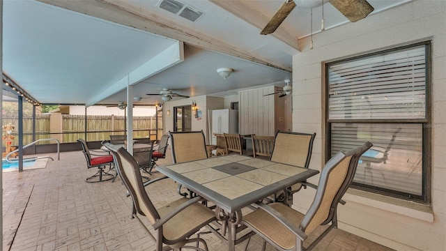 6406 Butternut Dr, Lakeland, FL 33813 - view of patio / terrace with ceiling fan and outdoor dining area