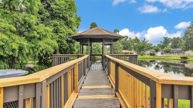 6406 Butternut Dr, Lakeland, FL 33813 - dock featuring a gazebo and a water view