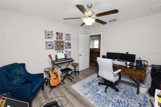 1044 Oliveto Verdi Ct, Brandon, FL 33511 - office with wood finished floors and a ceiling fan