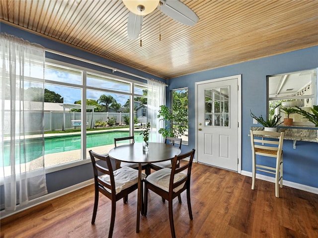 1232 Fairlee St, Lakeland, FL 33813 - dining area with a ceiling fan and wood finished floors