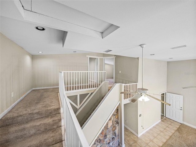 4230 Viola Rd, Lakeland, FL 33810 - stairs with ceiling fan and recessed lighting
