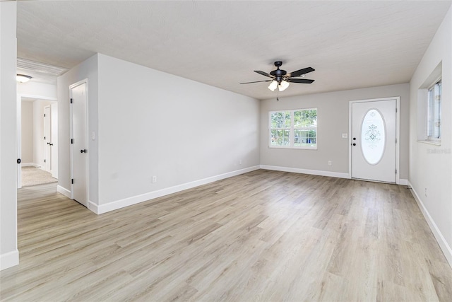508 Boger Blvd N, Lakeland, FL 33803 - entrance foyer featuring ceiling fan and light wood-type flooring