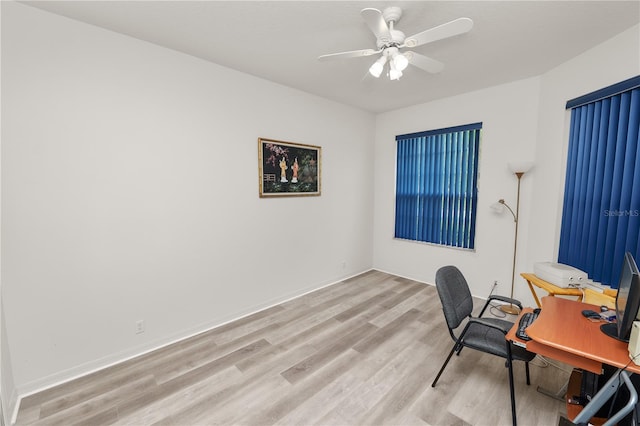 4242 Whistlewood Cir, Lakeland, FL 33811 - office space featuring light wood-type flooring and a ceiling fan