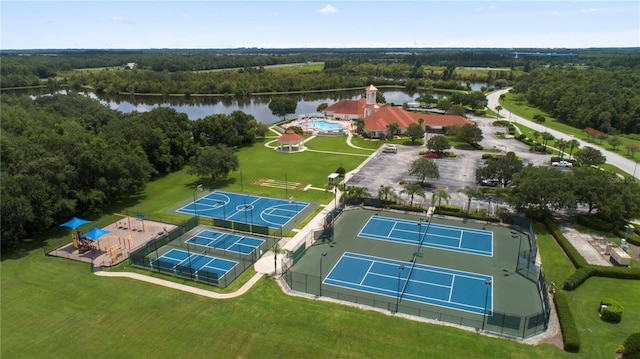 4242 Whistlewood Cir, Lakeland, FL 33811 - bird's eye view of a large body of water and a heavily wooded area