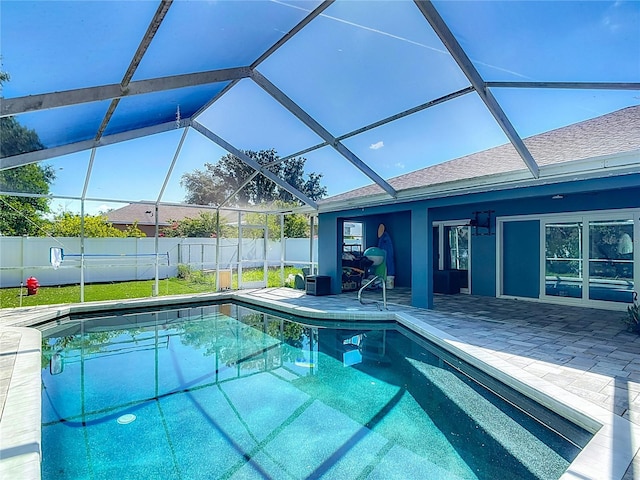 173 Portland Ave, Spring Hill, FL 34606 - view of swimming pool featuring a patio and glass enclosure
