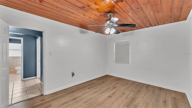712 N Gary Rd, Lakeland, FL 33801 - empty room with wooden ceiling, a ceiling fan, and light wood-style floors
