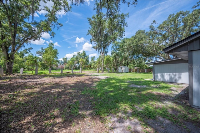 2633 Keysville Dr, Lithia, FL 33547 - view of grassy yard with a shed