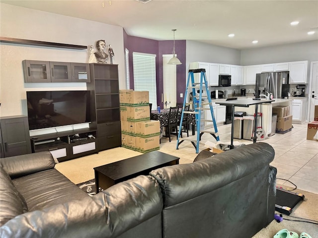 4665 SW 40th Pl, Ocala, FL 34474 - living area with recessed lighting and light tile patterned flooring