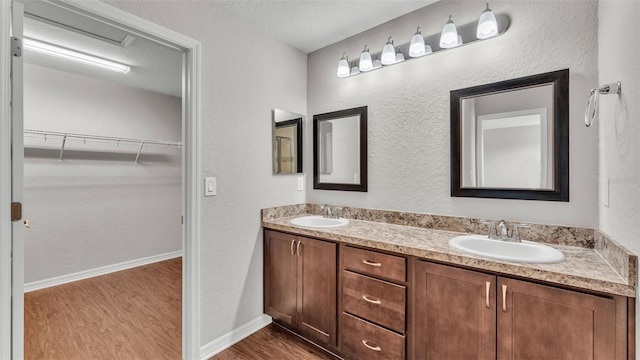 4143 Red Fern Ln, Lakeland, FL 33811 - full bath with wood finished floors, double vanity, and a walk in closet