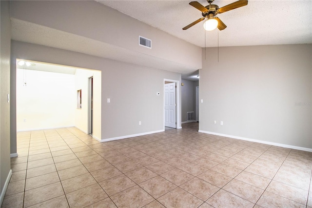 3582 Raintree Ct, Lakeland, FL 33803 - empty room featuring light tile patterned flooring, a ceiling fan, and a textured ceiling