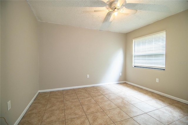 3582 Raintree Ct, Lakeland, FL 33803 - spare room with a textured ceiling, a ceiling fan, and tile patterned flooring