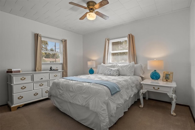 3521 Publix Rd, Lakeland, FL 33810 - bedroom with dark carpet and ceiling fan