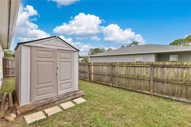 1026 Mohawk Ave NW, Palm Bay, FL 32907 - view of shed with a fenced backyard