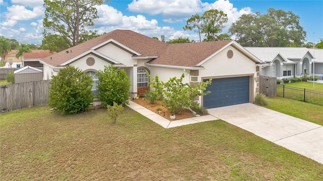 1026 Mohawk Ave NW, Palm Bay, FL 32907 - single story home with a garage, stucco siding, concrete driveway, and roof with shingles