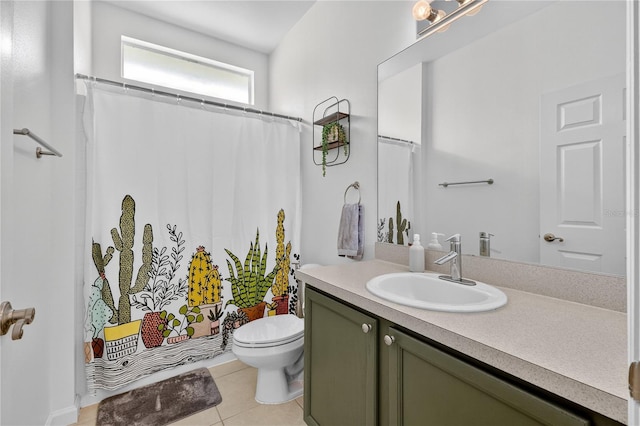 1026 Mohawk Ave NW, Palm Bay, FL 32907 - full bathroom with vanity, tile patterned floors, and a shower with shower curtain