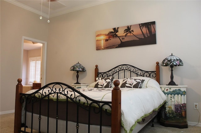 3023 Northfield Dr, Tarpon Springs, FL 34688 - carpeted bedroom featuring baseboards and ornamental molding