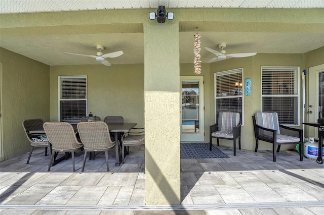 122 Amber Blvd, Auburndale, FL 33823 - view of patio featuring a ceiling fan and outdoor dining space