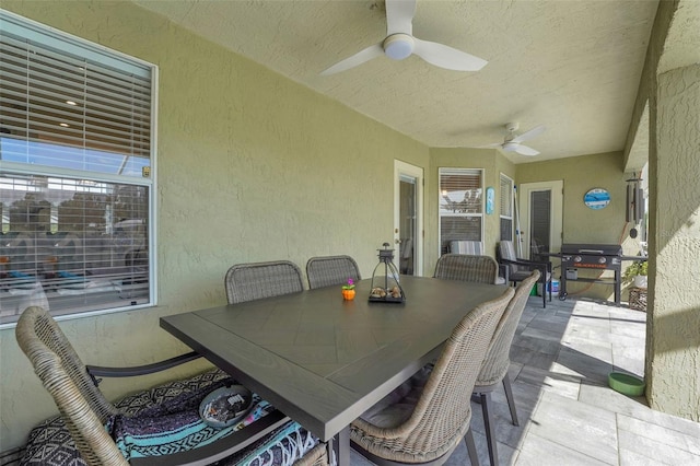 122 Amber Blvd, Auburndale, FL 33823 - wooden deck with ceiling fan, outdoor dining space, and a patio area