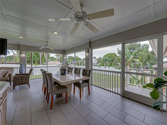2213 Woodbine Ave, Lakeland, FL 33803 - sunroom featuring ceiling fan, healthy amount of natural light, and recessed lighting