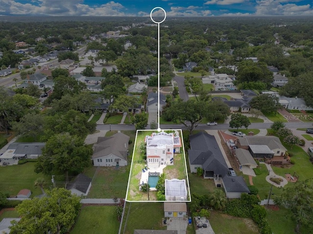 207 W Maxwell St, Lakeland, FL 33803 - aerial perspective of suburban area with property parcel outlined