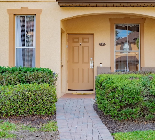 243 Palermo St, Davenport, FL 33897 - property entrance with stucco siding