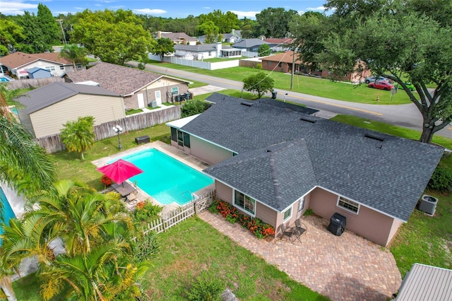 310 Keystone Rd, Auburndale, FL 33823 - aerial perspective of suburban area featuring a pool