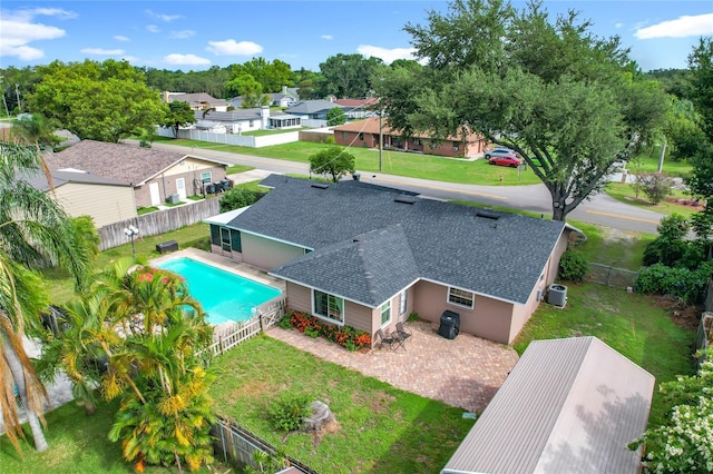 310 Keystone Rd, Auburndale, FL 33823 - aerial perspective of suburban area featuring a pool