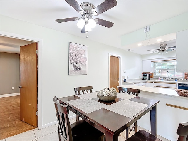 310 Keystone Rd, Auburndale, FL 33823 - dining room featuring ceiling fan, light tile patterned flooring, and recessed lighting