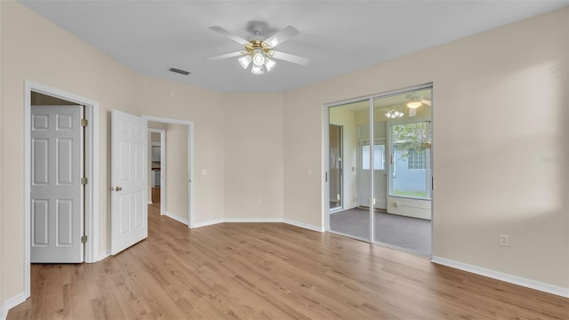 4445 Pebble Pointe Dr, Lakeland, FL 33813 - unfurnished bedroom featuring light wood-type flooring, a ceiling fan, and a closet