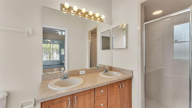 4445 Pebble Pointe Dr, Lakeland, FL 33813 - bathroom with a shower stall and double vanity