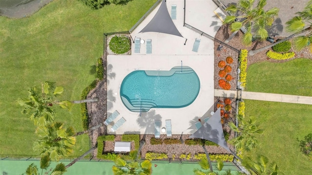 4445 Pebble Pointe Dr, Lakeland, FL 33813 - aerial view of property and surrounding area featuring a pool