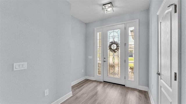 1095 Woodland Oaks Dr, Lakeland, FL 33813 - foyer entrance with baseboards and wood finished floors