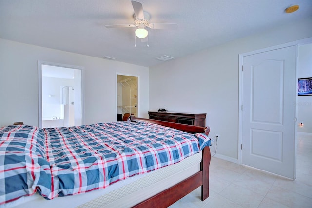 3782 Rollingsford Cir, Lakeland, FL 33810 - bedroom with light tile patterned flooring and a ceiling fan